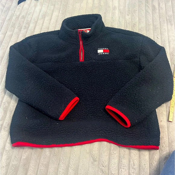 Tommy Jeans Sherpa Quarter-Zip Pullover - Picture 1 of 6